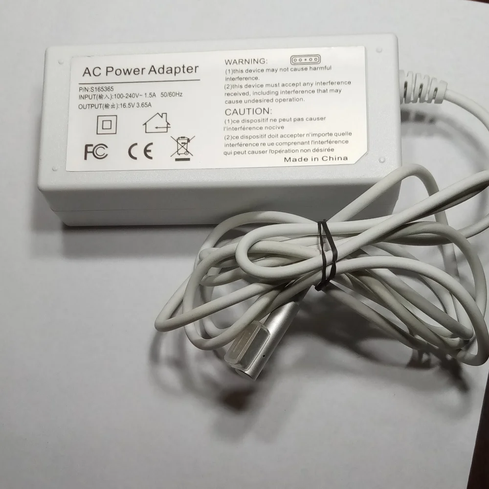 Replacement Power Supply Adapter S165365 White 16.5V for MacBook